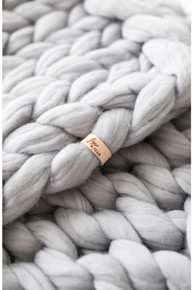 Merino Wool Throw Blanket, Alternate, color, WINTER GRAY