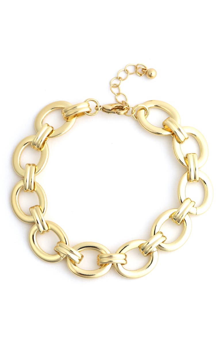 Panacea Circle Link Chain Bracelet, Main, color, Gold