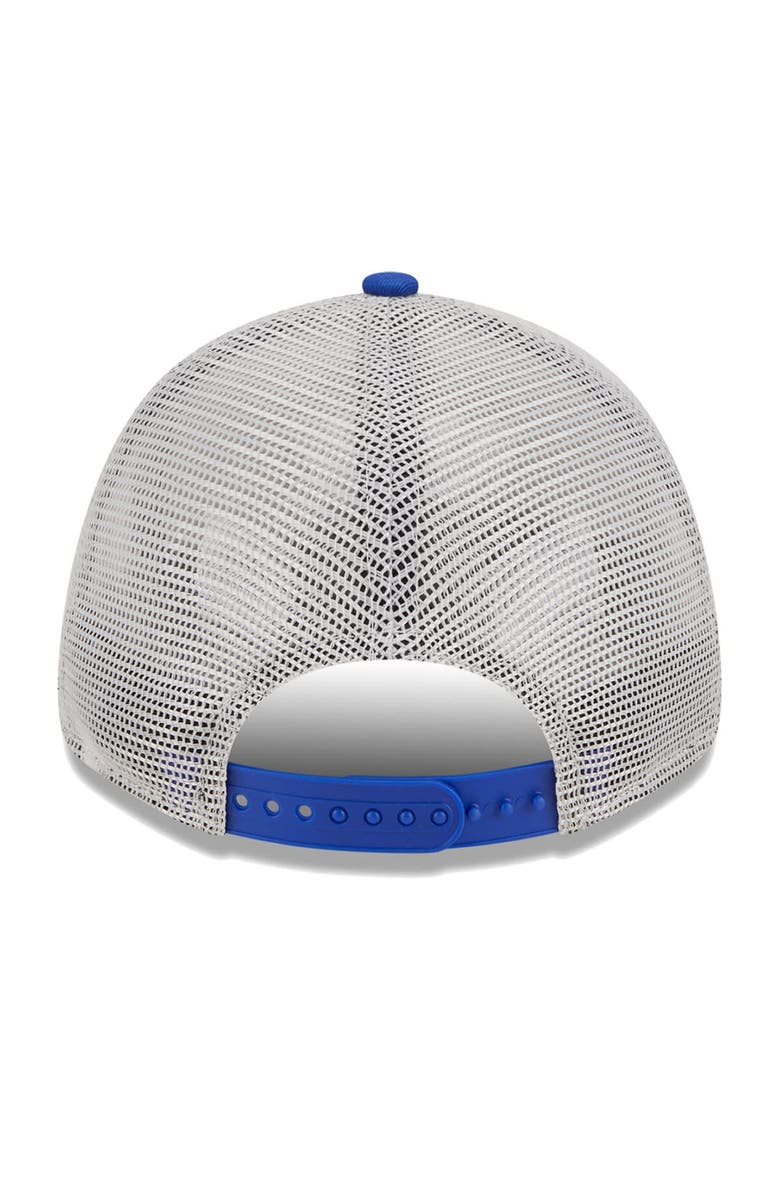 New Era Men's New Era Khaki/Royal Philadelphia 76ers Throwback Patch Trucker 9FORTY Adjustable Hat, Alternate, color, Khaki