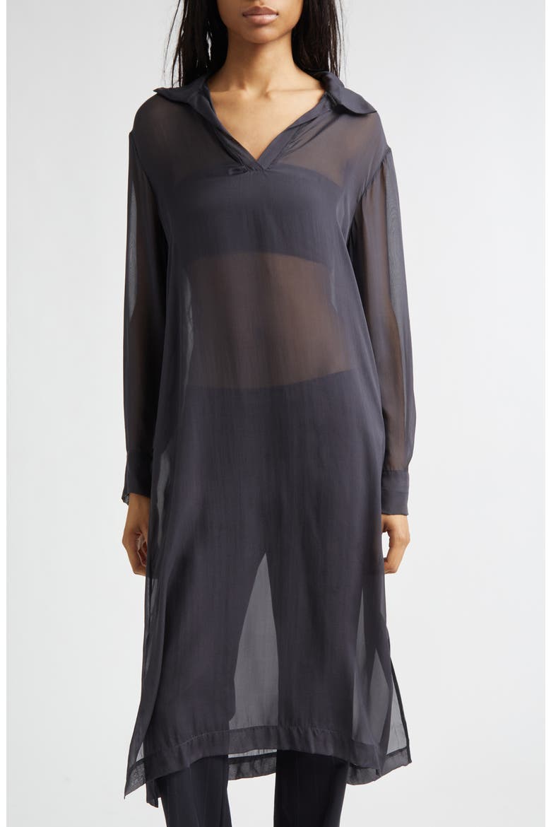 Sabre Silk Tunic Top, Main, color, GREY