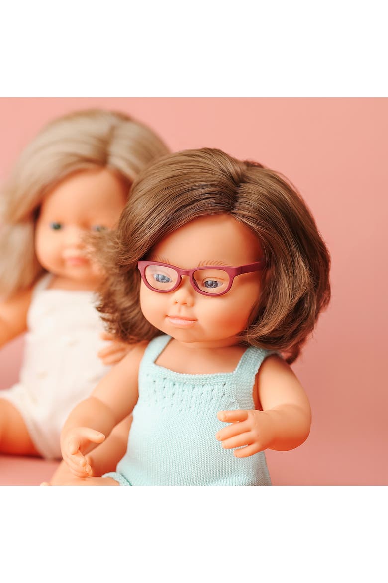 Baby Doll Caucasian Girl With Down Syndrome With Glasses 15'', Alternate, color, Light Skin