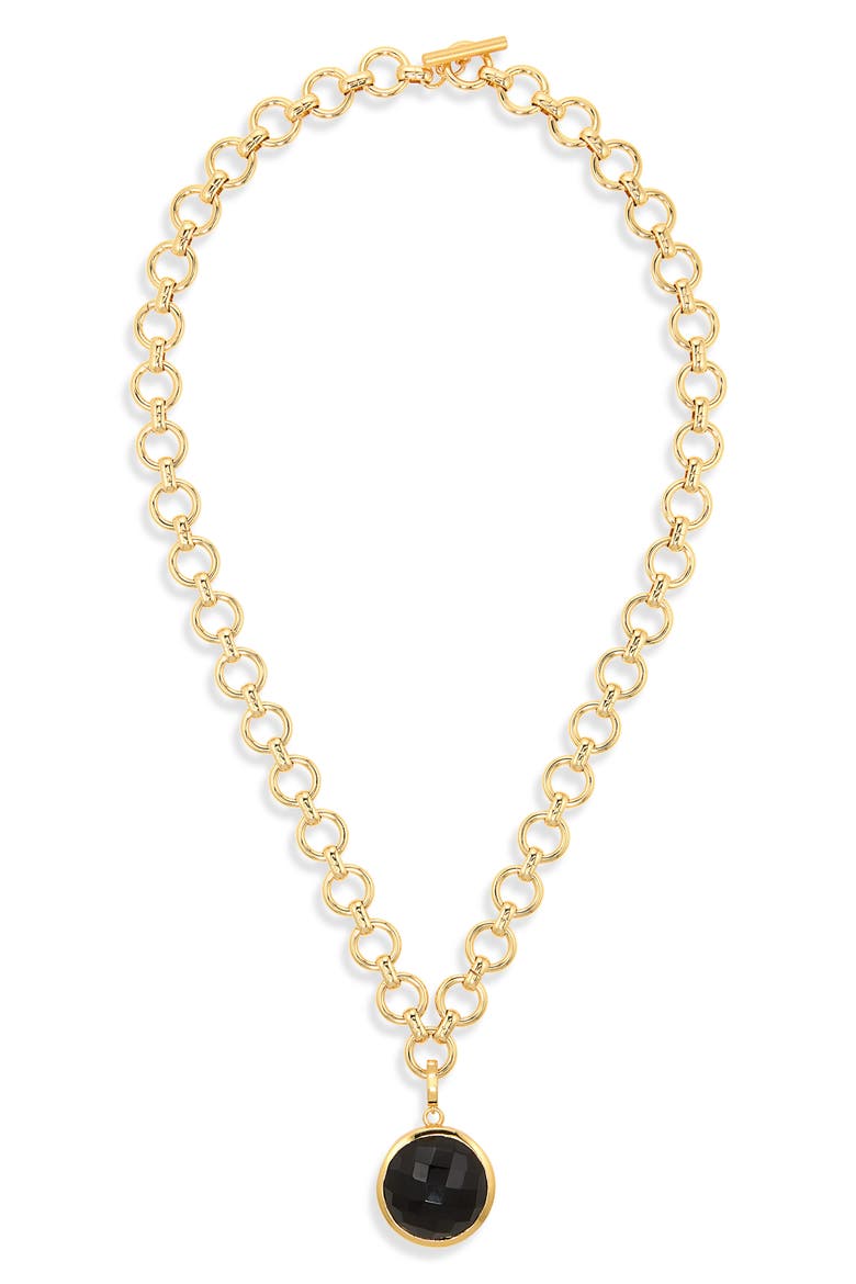 Knockout Collar Necklace, Main, color, BLACK ONYX/ GOLD