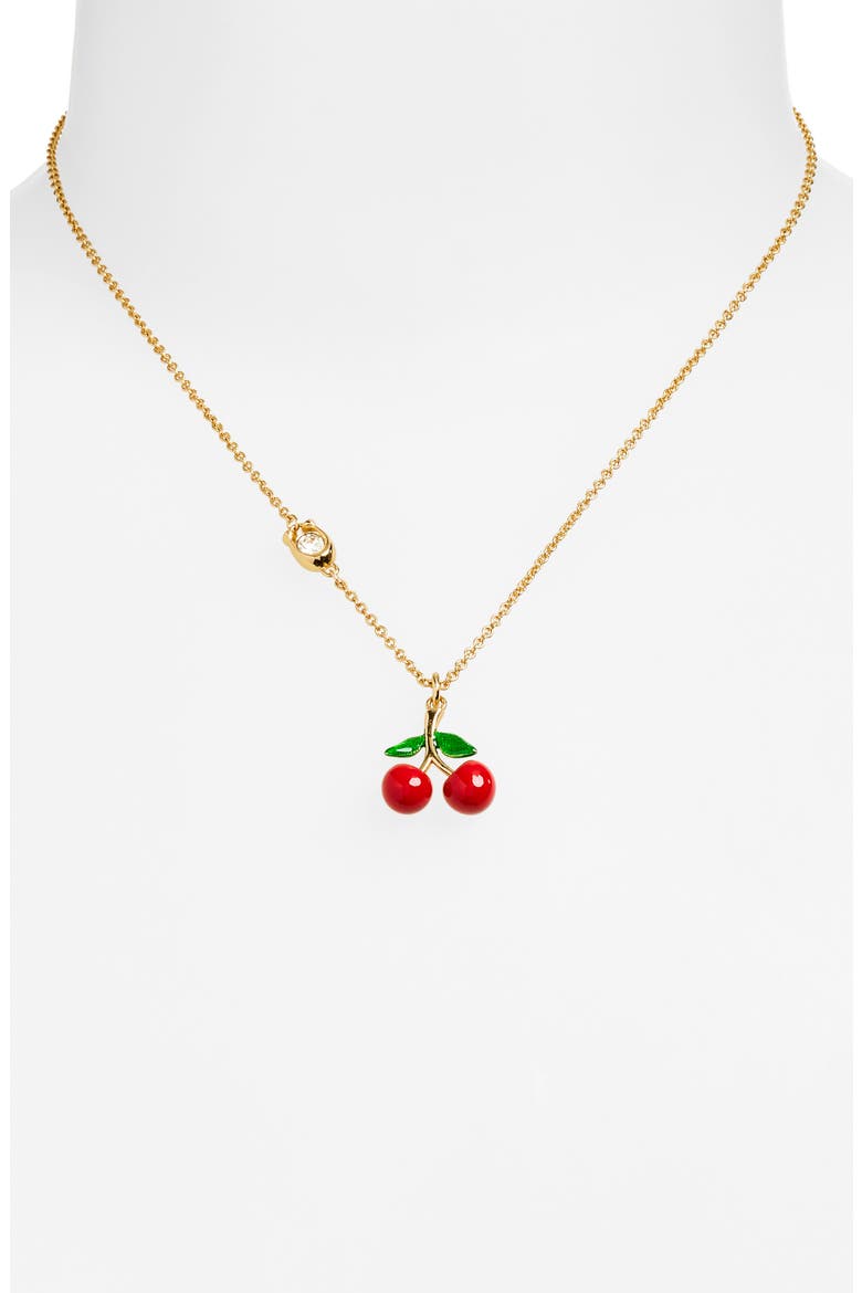 Cherry Pendant Necklace, Alternate, color, RED/ GOLD