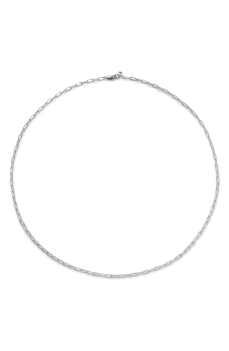 Monica Vinader Mini Paper Clip Chain Necklace, Main, color, 14Kt White Gold