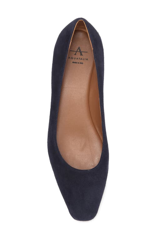 Aquatalia Penina Suede Rubber-sole Ballet Flats In Navy