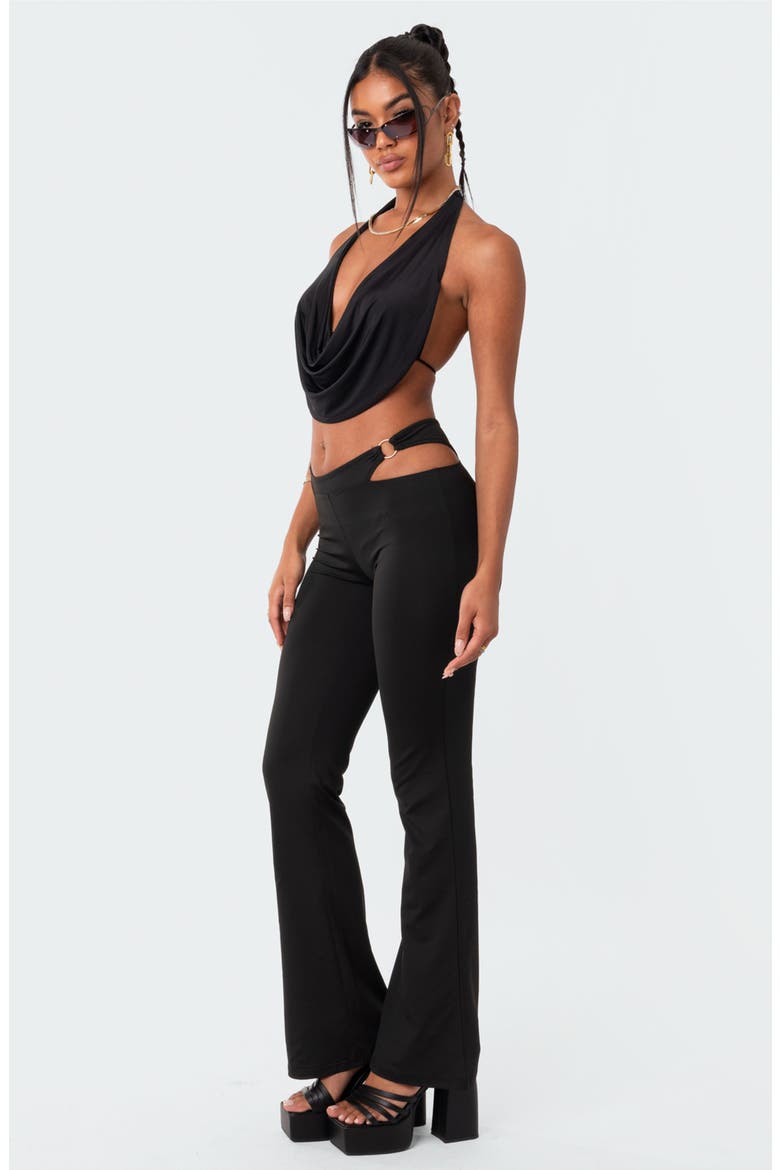 Monique Open Back Crop Top, Alternate, color, BLACK