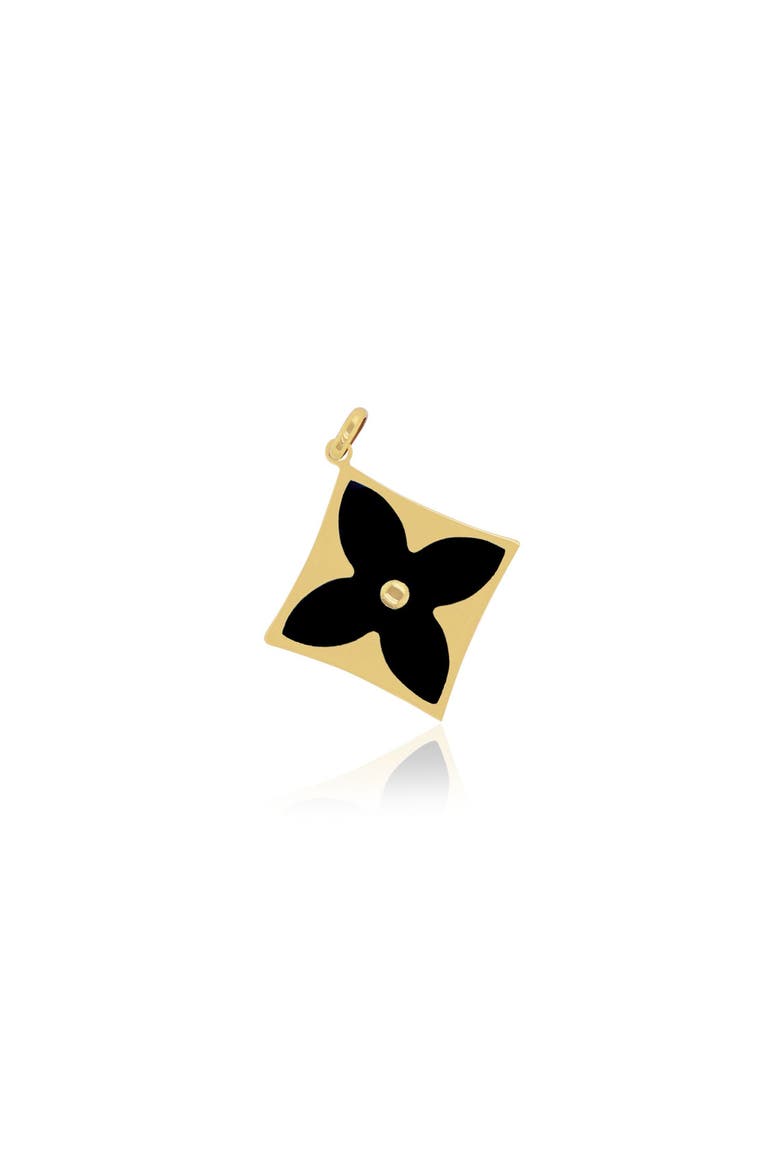 Onyx Luxe Flower Charm, Main, color, Onyx