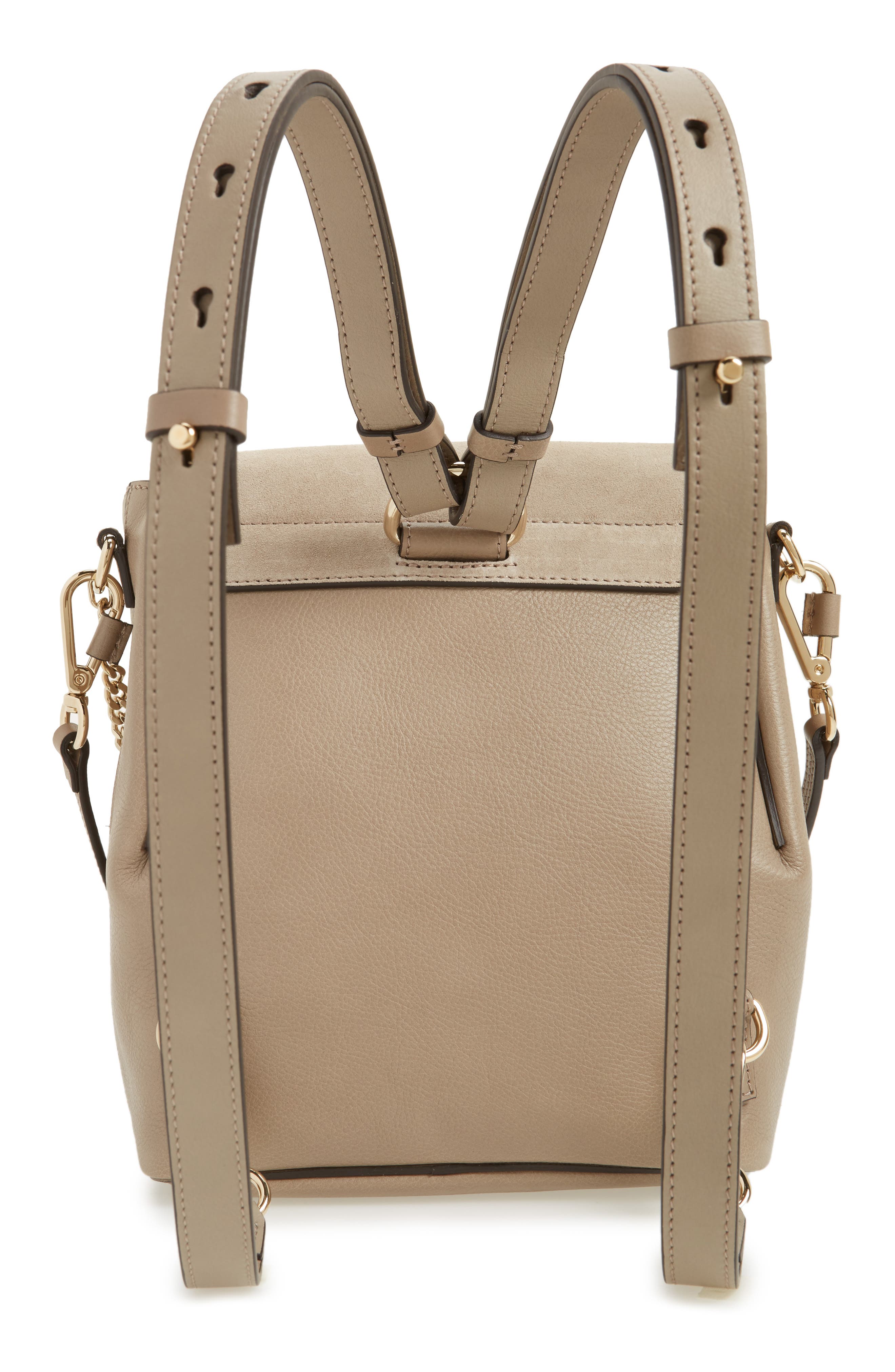 Chloé Small Faye Suede & Leather Backpack, Alternate, color, 