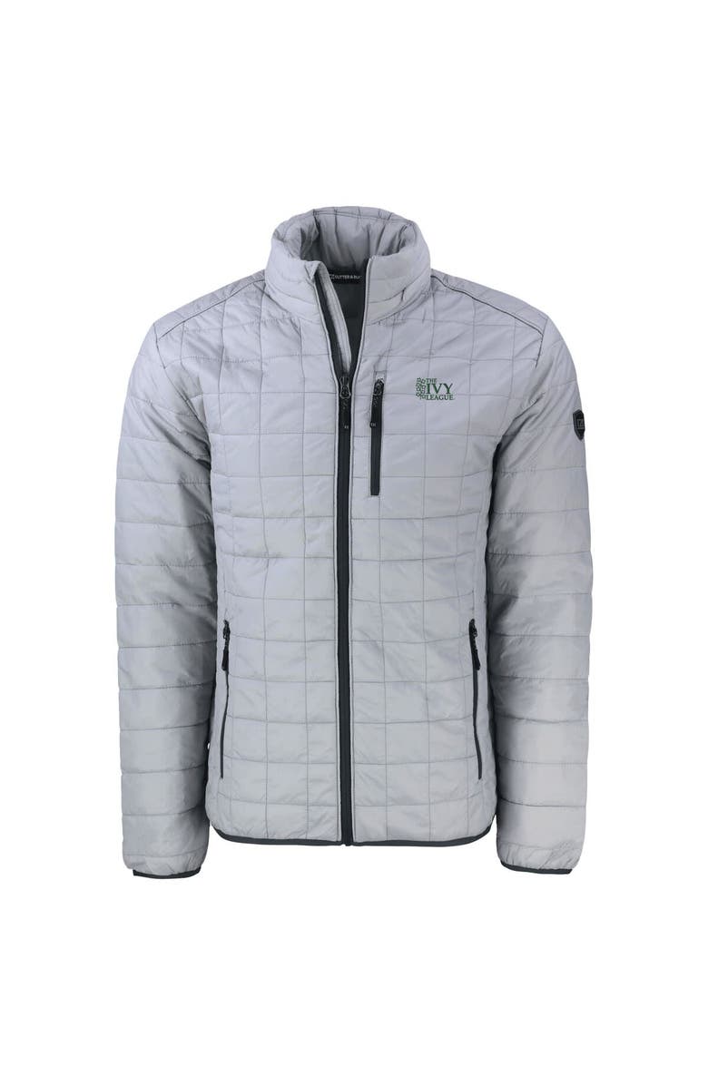 Cutter & Buck Men's Cutter & Buck  Gray Ivy League Rainier PrimaLoft Eco Insulated Full-Zip Puffer Jacket, Alternate, color, 