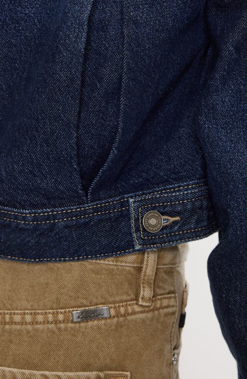 Kancan Cropped Denim Jacket In Dark Wash In Blue