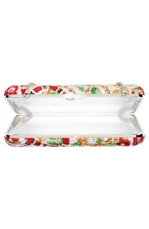 Judith Leiber Allegory Slim Slide Clutch In Silver Rhine Multi