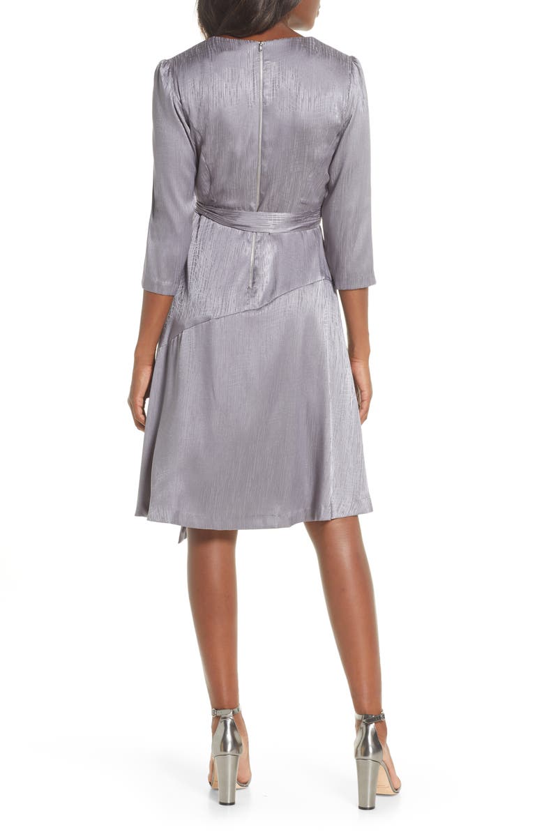 Maison Tara Jacquard Asymmetrical Faux Wrap Dress, Alternate, color, 