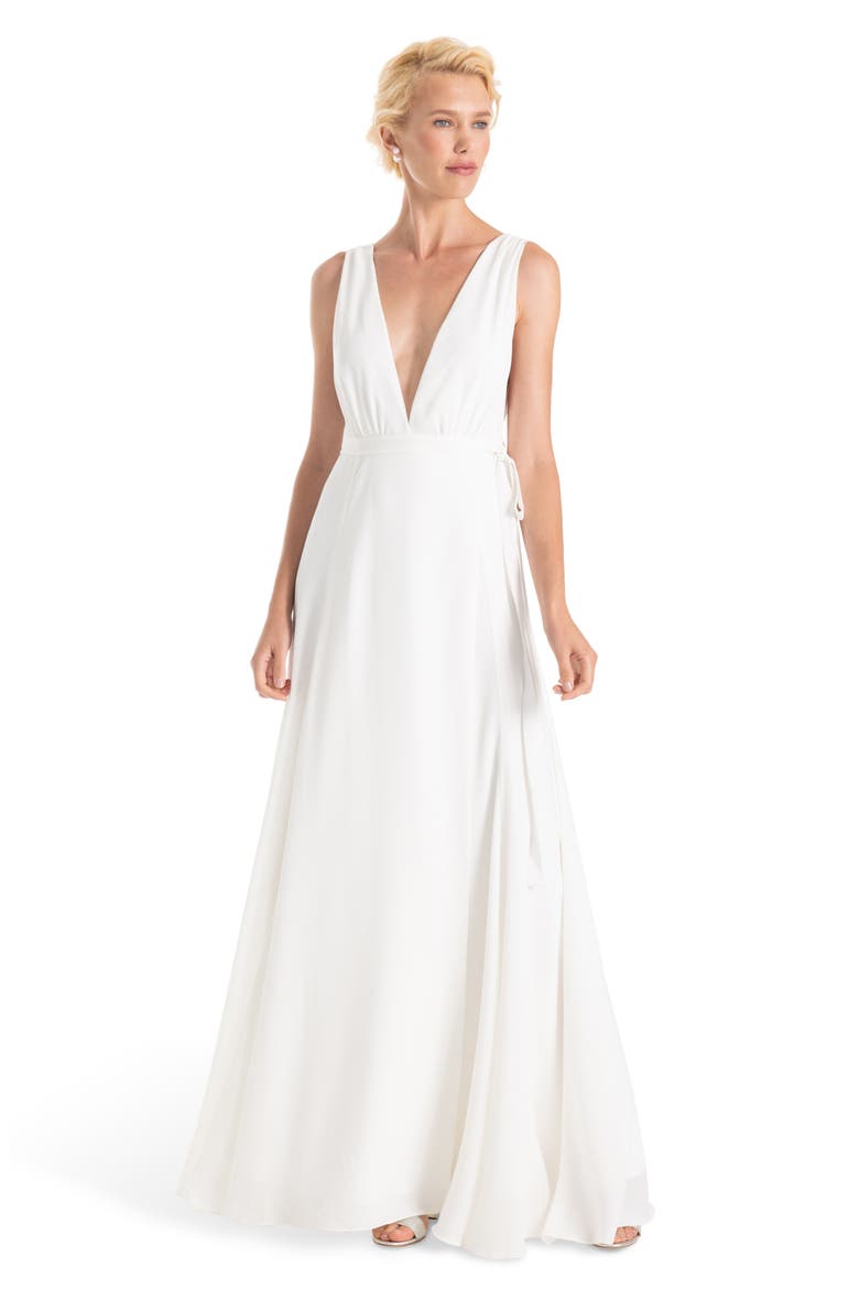 Jagger Plunging Wrap Dress (Nordstrom Exclusive), Main, color, WHITE