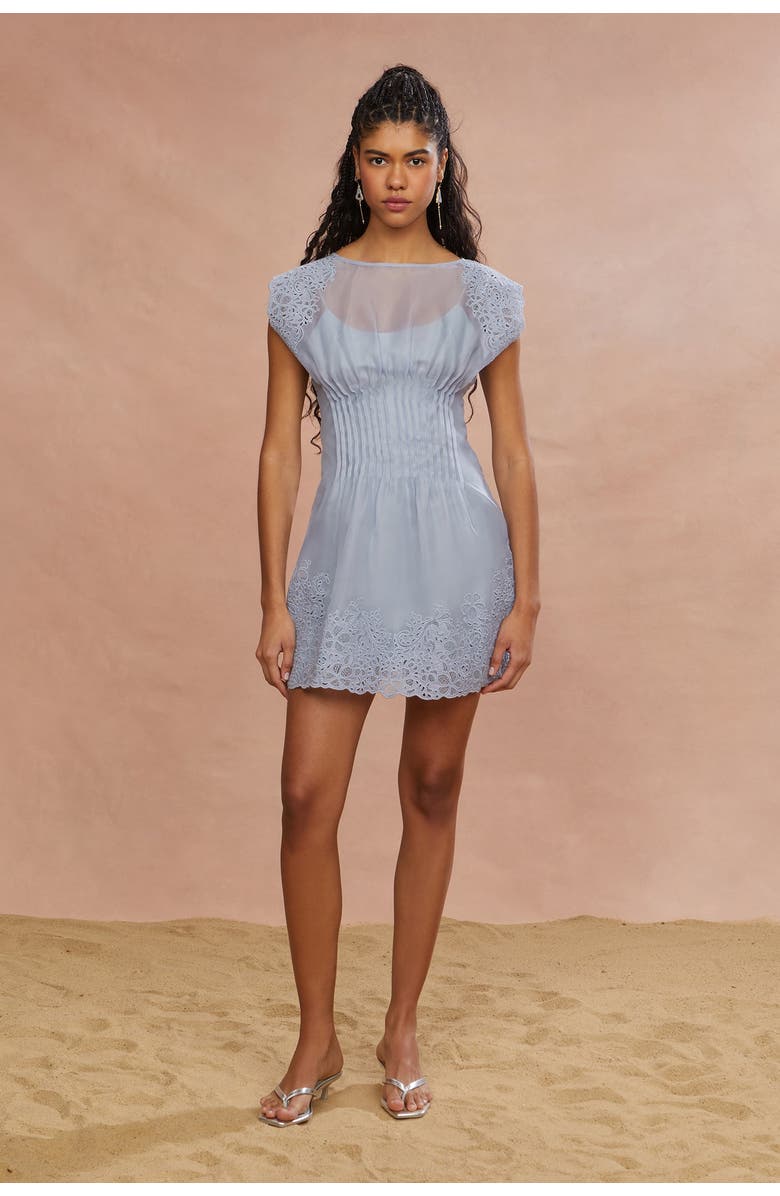 AMUR Georgina Mini Dress, Alternate, color, Rain Cloud