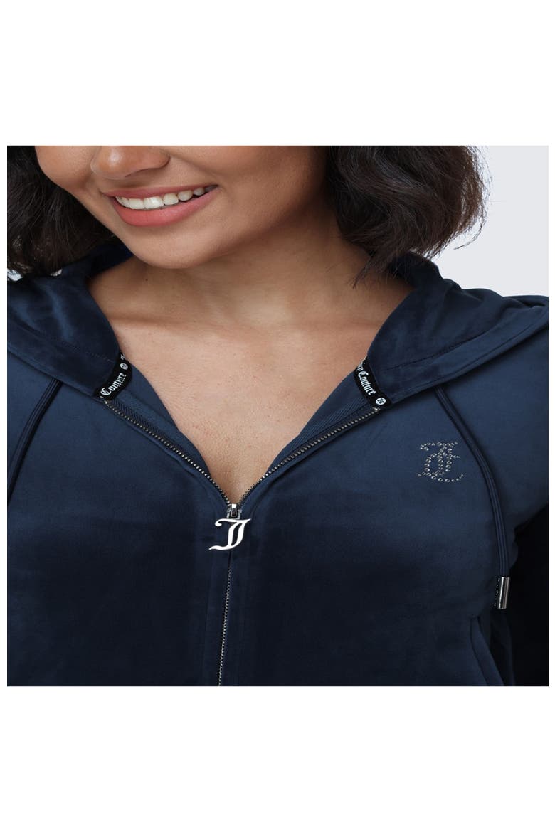 Luxe Velour Juicy Hoodie With Double Bling, Alternate, color, REGAL BLUE