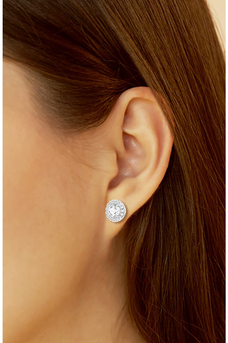 Round Cut Lab Created Diamond Stud Earrings - 1.85ctw, Alternate, color, 1.85 CTW WHITE GOLD