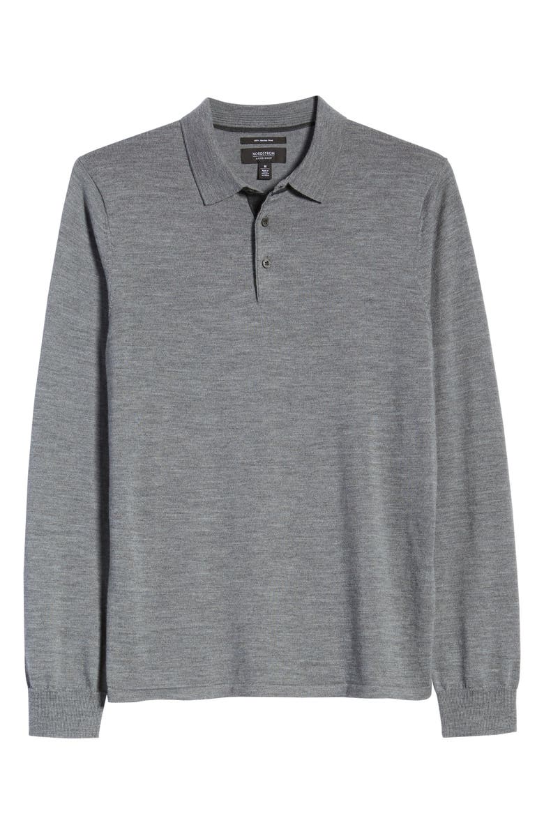 NORDSTROM MEN'S SHOP Merino Wool Polo Sweater, Alternate, color, 