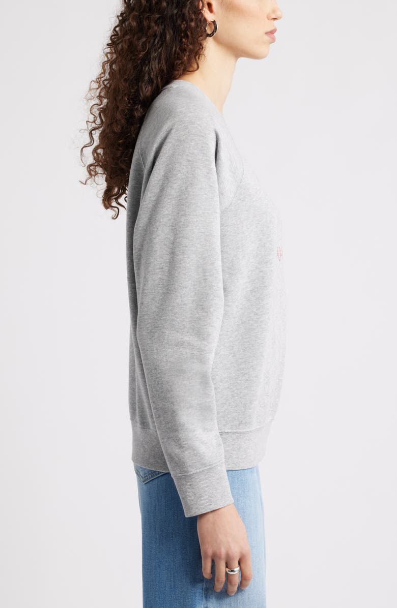 Caslon<sup>®</sup> All You Need is Love Embroidered Sweatshirt, Alternate, color, Grey Red All You Need Is Love