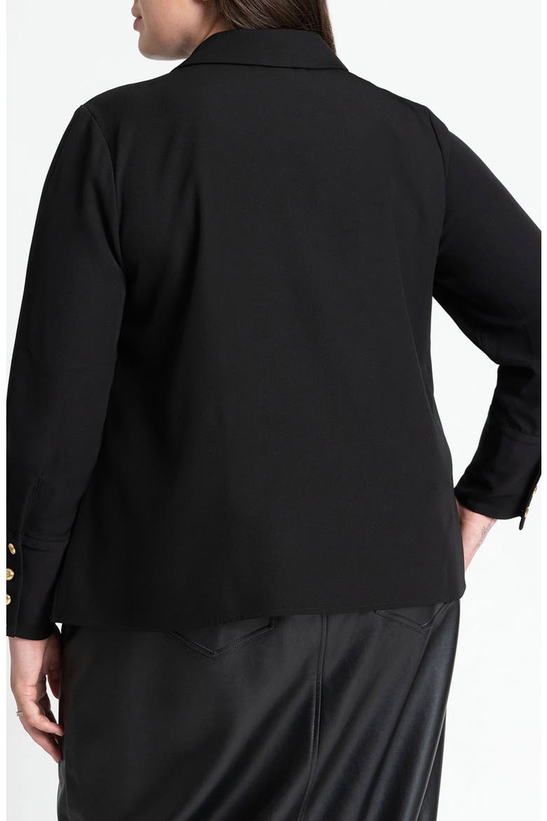 Pointed Collar Button Up Shirt, Alternate, color, TOTALLY BLACK