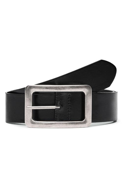 MANGO MANGO SQUARE BUCKLE LEATHER BELT