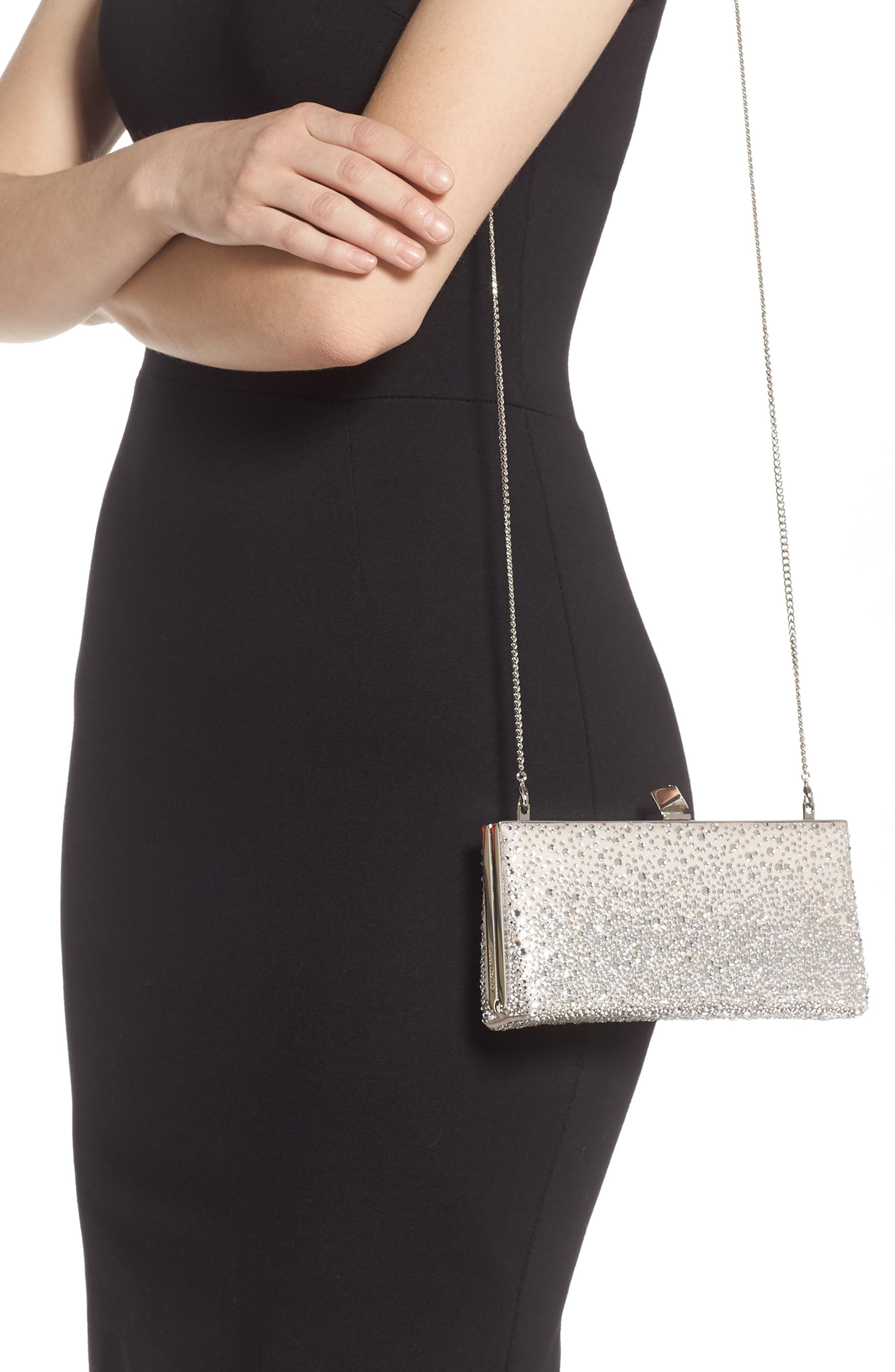 Jimmy Choo Celeste Sprinkled Crystal Mesh Frame Clutch, Alternate, color, 