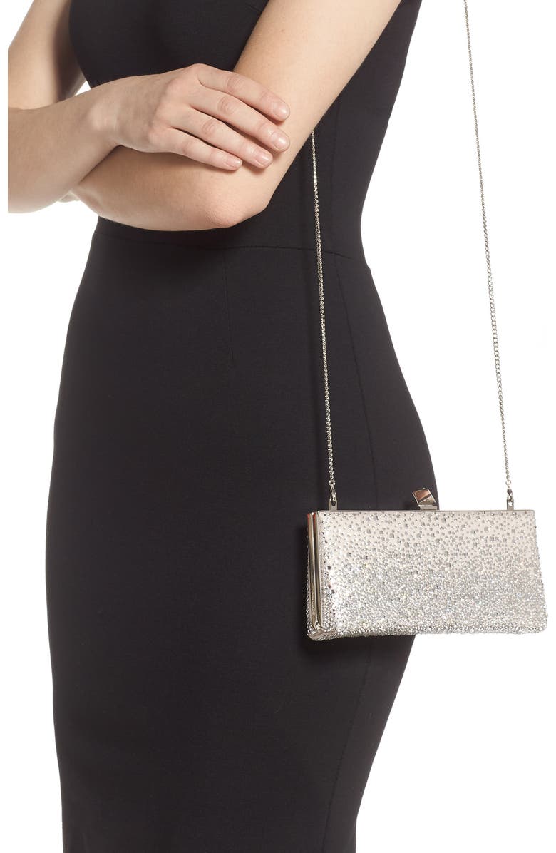 Jimmy Choo Celeste Sprinkled Crystal Mesh Frame Clutch, Alternate, color,