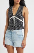 Free People Good Graces Embroidered Lace Trim Crop Top