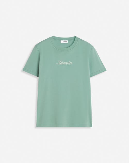 Lanvin Embroidered T-shirt In Vert De Gris