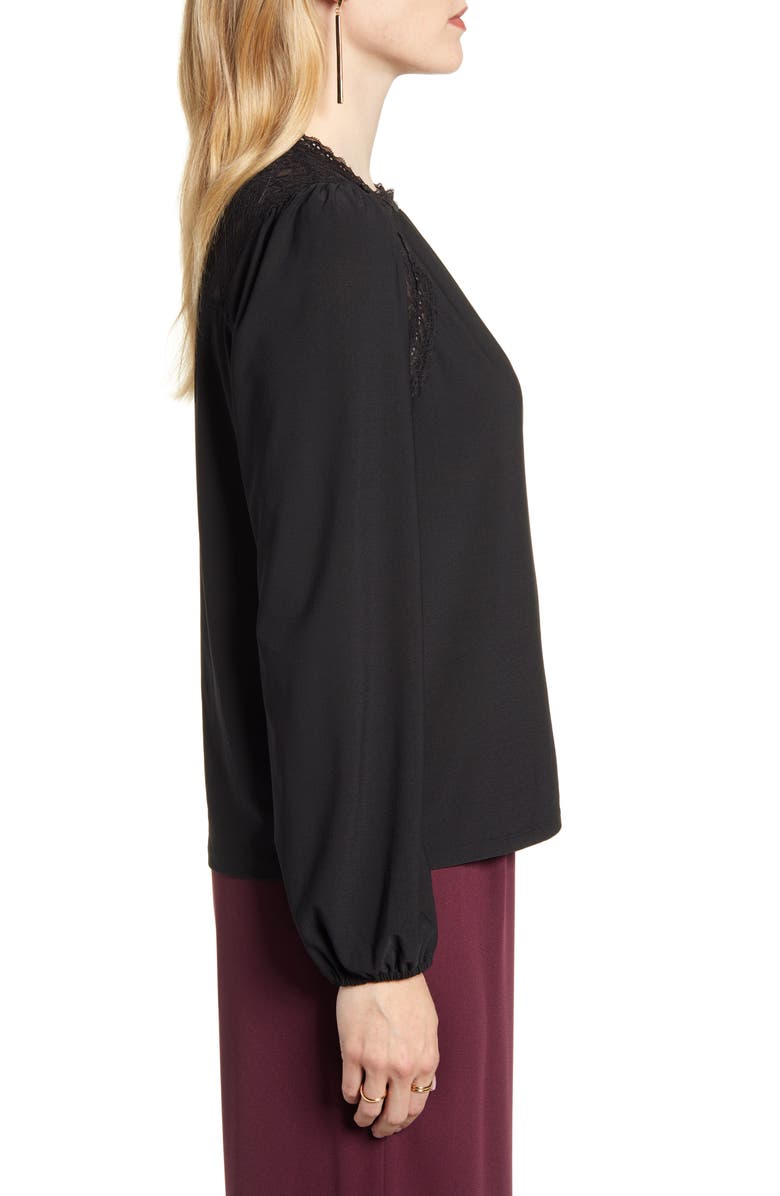 Halogen<sup>®</sup> Lace Yoke Knit Top, Alternate, color,