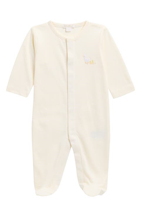 Embroidered Pima Cotton Footie (Baby)