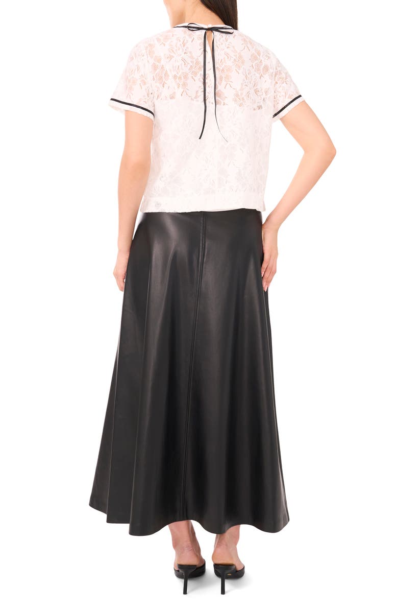 Vince Camuto Lace Crewneck Top, Alternate, color, New Ivory