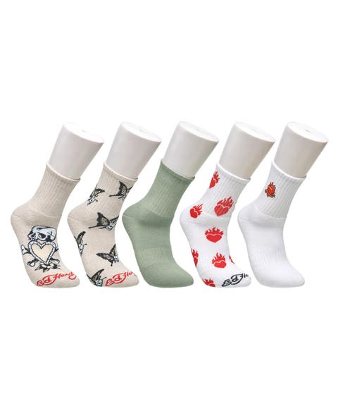 Fashion full cushion Mid Crew Sock 5-Pack