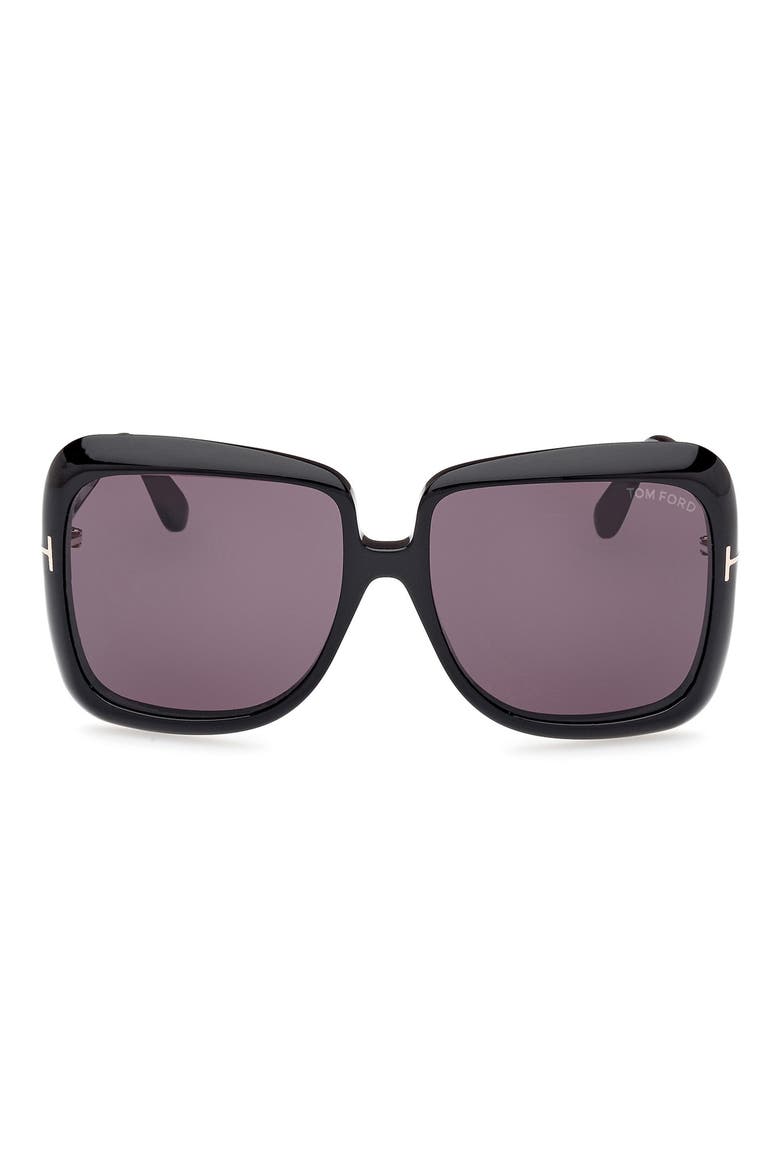 Lorelai 59mm Square Sunglasses, Main, color, SHINY BLACK  / SMOKE