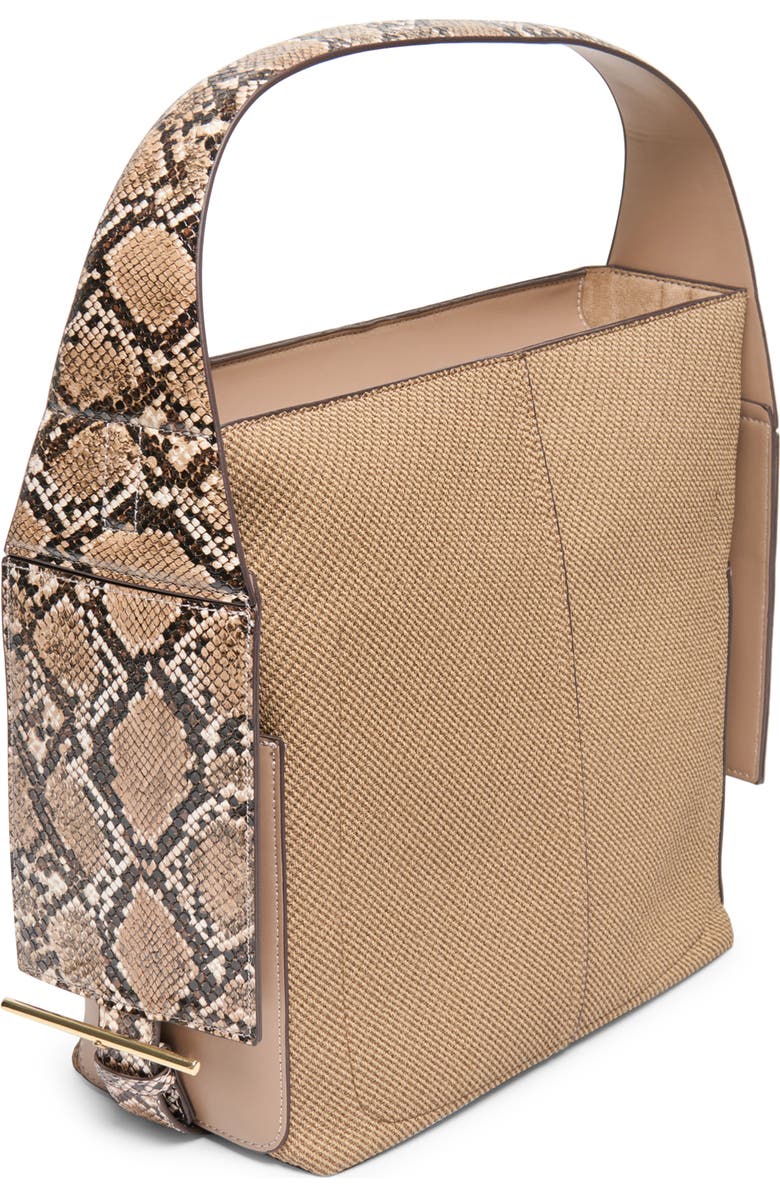 Dolce Vita Annalise Mixed Media Shoulder Bag, Alternate, color, Brown Snake
