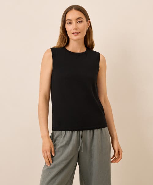 Pact Organic Classic Fine Knit Shell In Black