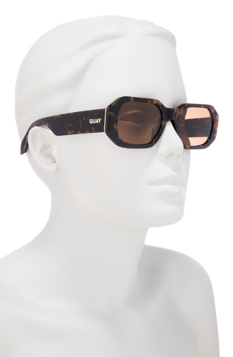 QUAY Hyped Up 53mm Square Sunglasses, Alternate, color, Coffee Tort/ Brown