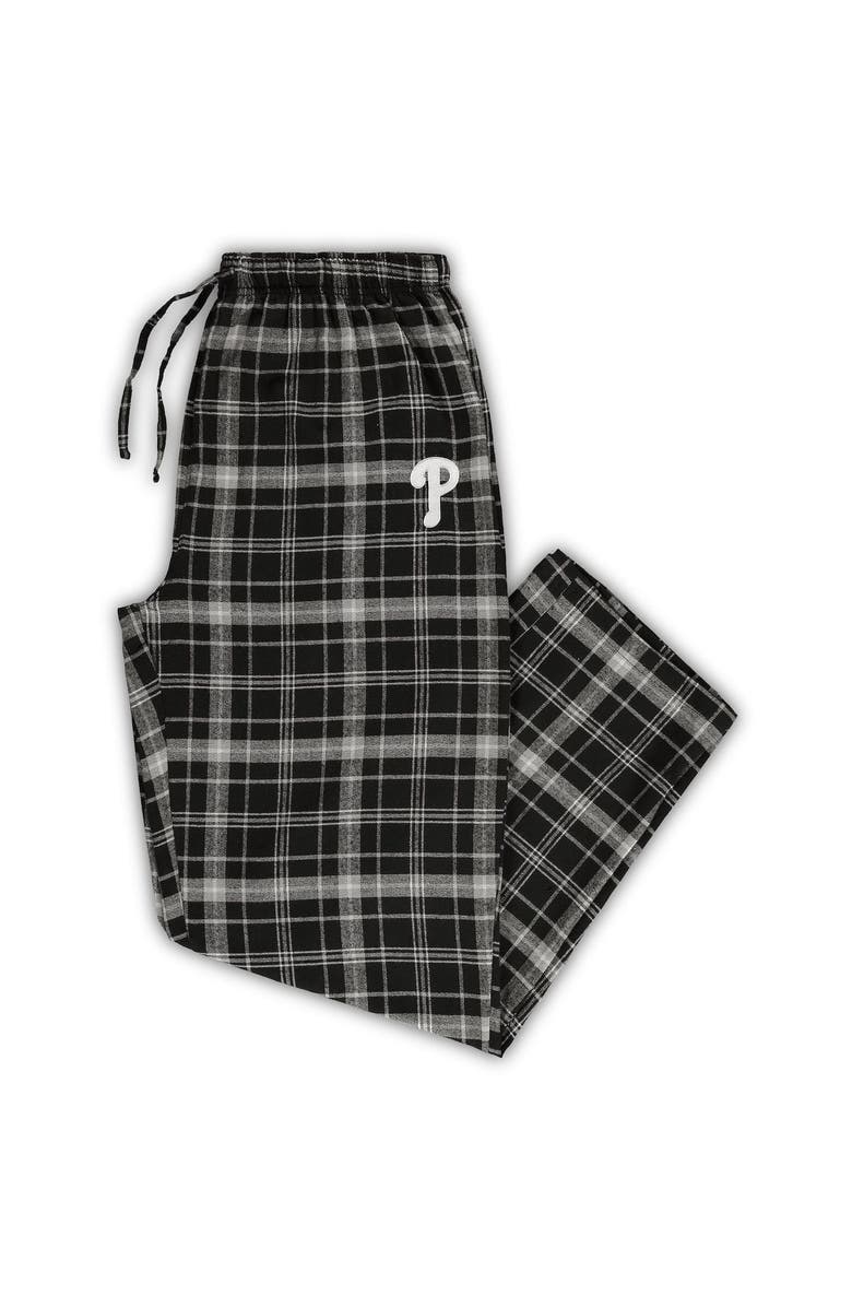 CONCEPTS SPORT Men's Concepts Sport Black/Gray Philadelphia Phillies Big & Tall Team Flannel Pants, Main, color,