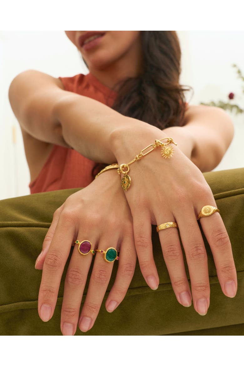 Sunray Signet Ring, Alternate, color, Gold