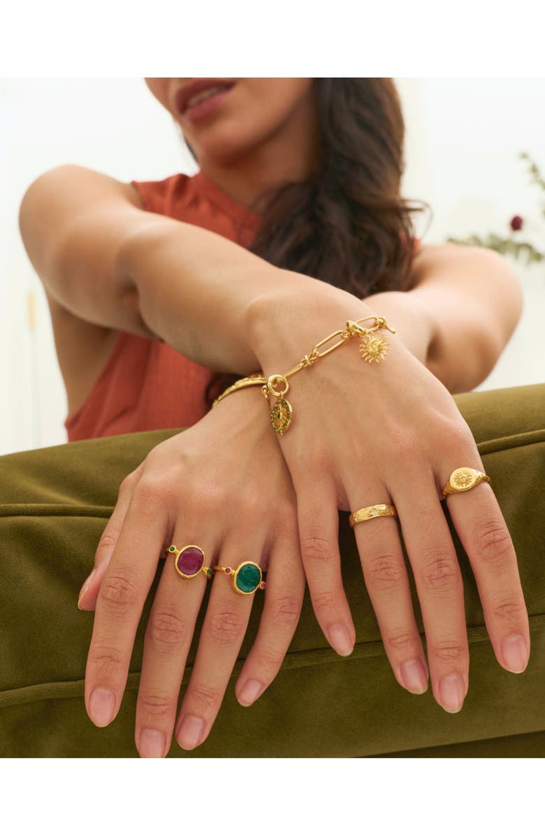 Ottoman Hands Sunray Signet Ring, Alternate, color, Gold