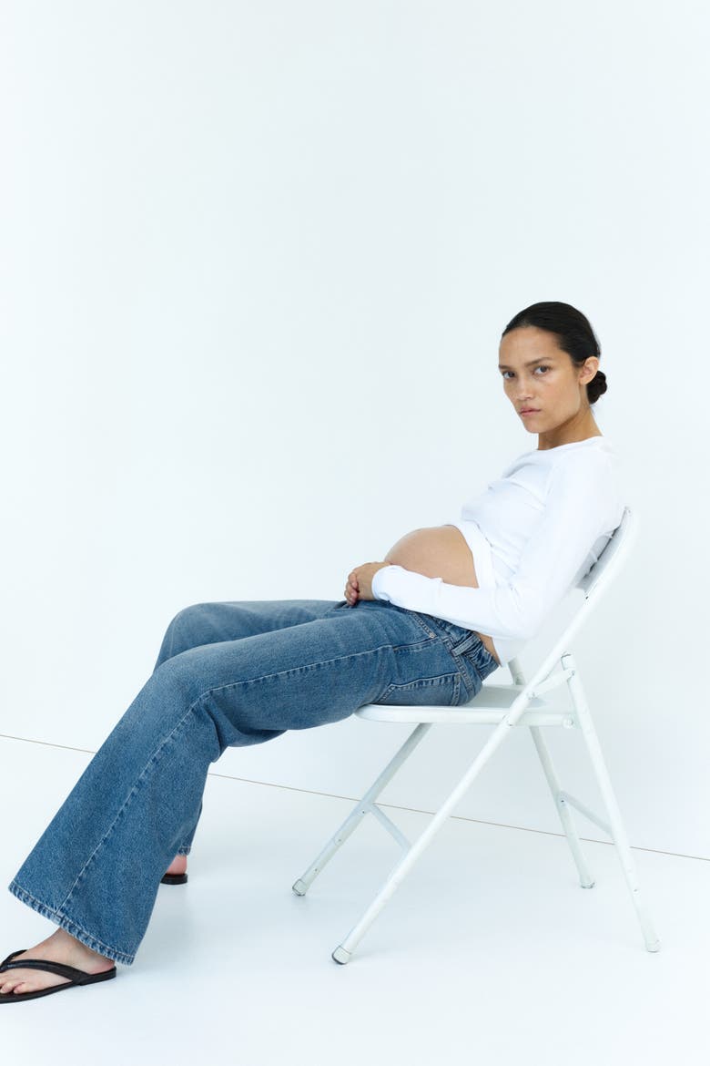 Mama Wide Low Jeans, Alternate, color, Denim blue