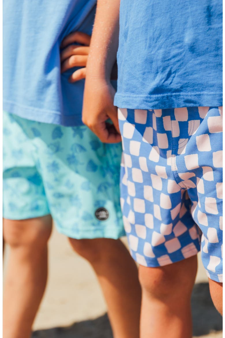 Kids' Classic Checkerboard Board Shorts, Alternate, color, MARINA BLUE