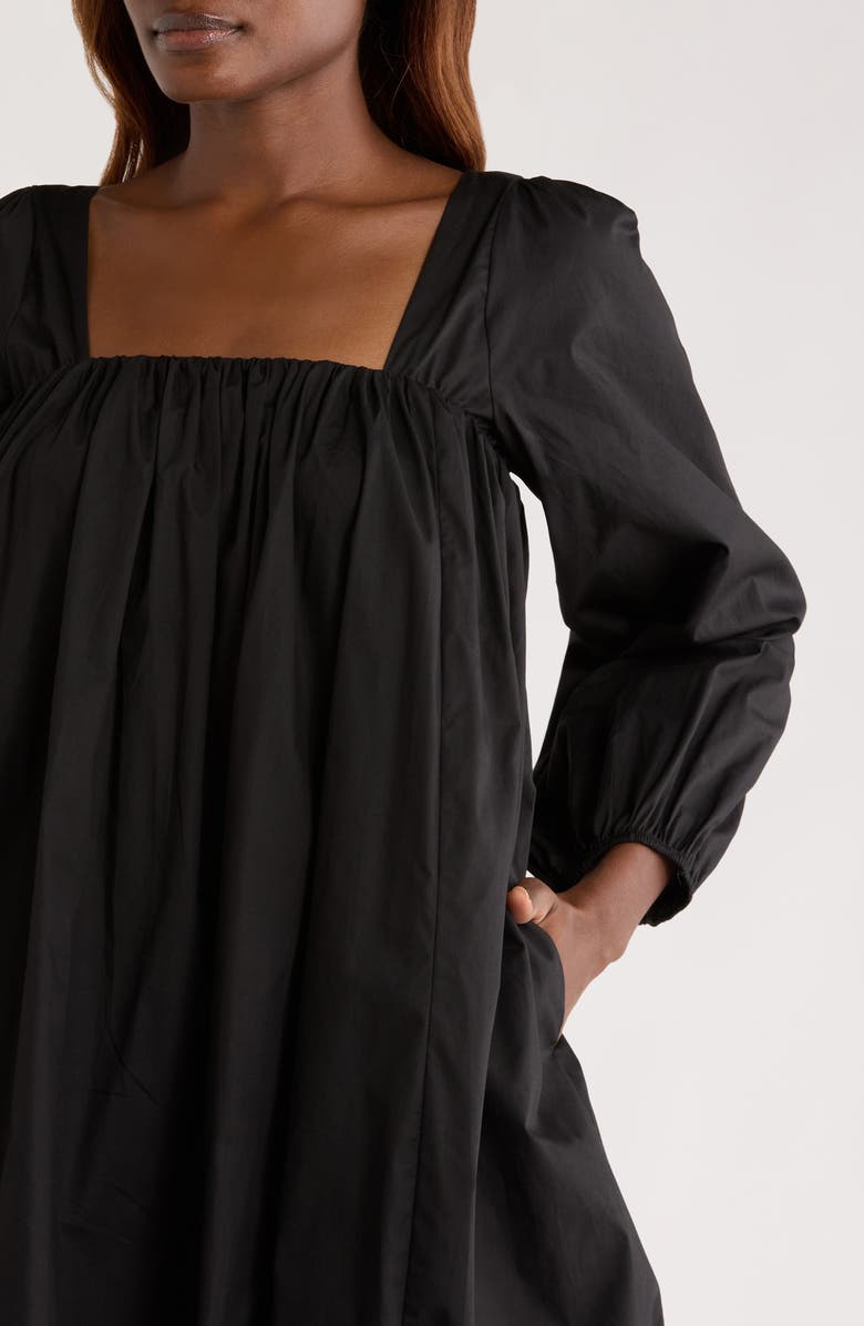 MELLODAY Long Sleeve Bubble Minidress, Alternate, color, Black