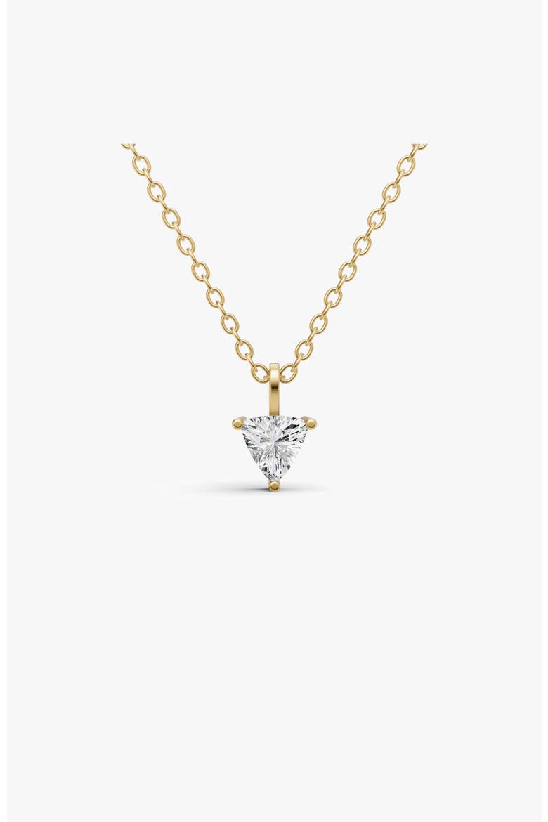 14K Gold 0.25 ct Lab Grown Trillion Shape Diamond Solitaire Pendant with Bail, Main, color, Yellow Gold