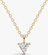 SEREIA OFFICIAL 14K Gold 0.25 ct Lab Grown Trillion Shape Diamond Solitaire Pendant with Bail