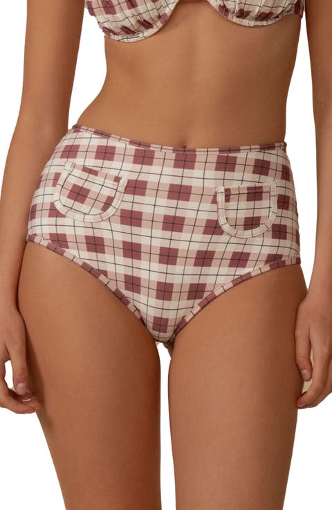Polly Plaid Bikini Bottoms