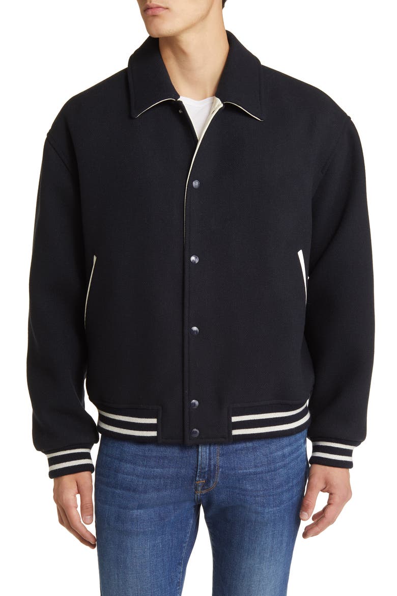 Fall Wool Blend Varsity Jacket, Alternate, color, MIDNIGHT BLUE