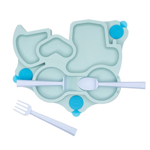 Truck Theme Divided Suction Training Plate and Utensils for Kids and Toddlers