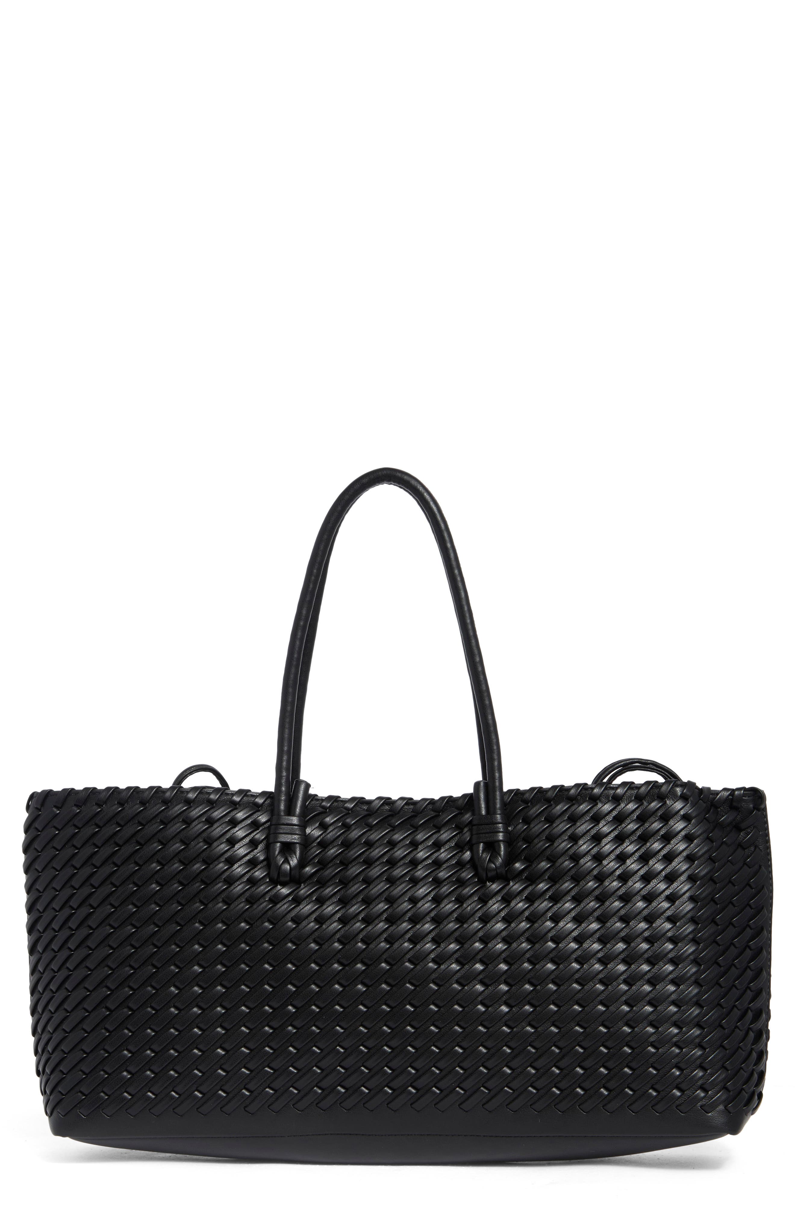 Moda Luxe Woven Stitch Shoulder Bag In Black