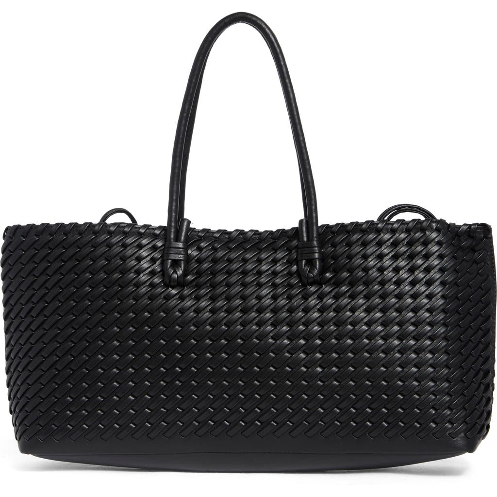 Moda Luxe Woven Stitch Shoulder Bag In Black