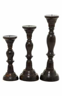 SONOMA SAGE HOME Wooden Candle Holder - Set of 3